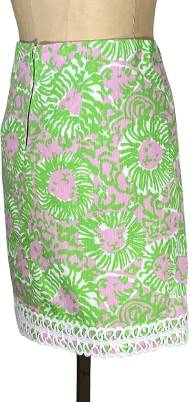 00's Multicolor Print Cotton Weave Skirt by Lilly Pulitzer