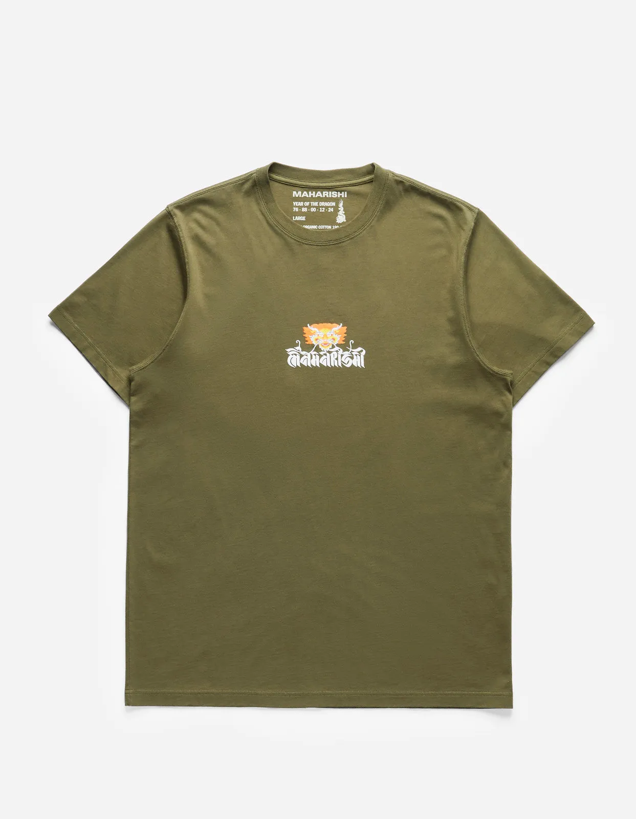 1261 Abundance Dragon Circle T-Shirt Olive