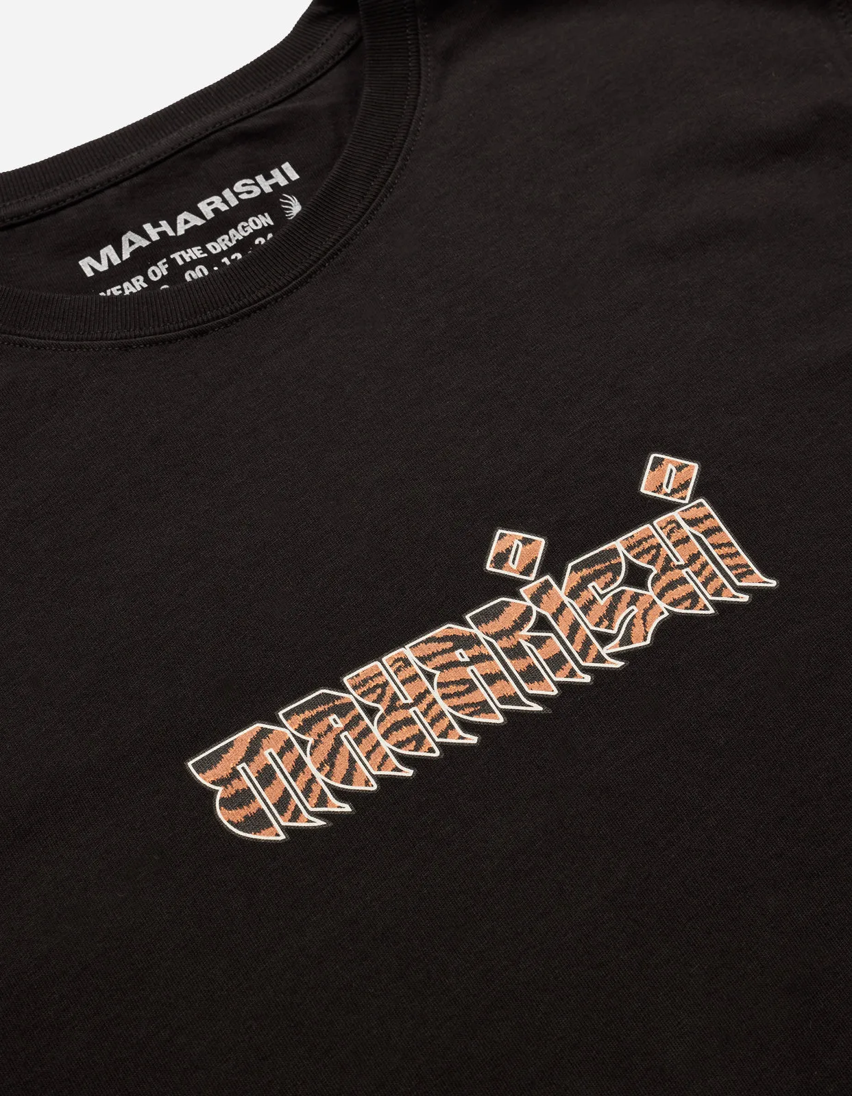 1296 Tiger Fur Calligraphy T-Shirt Black