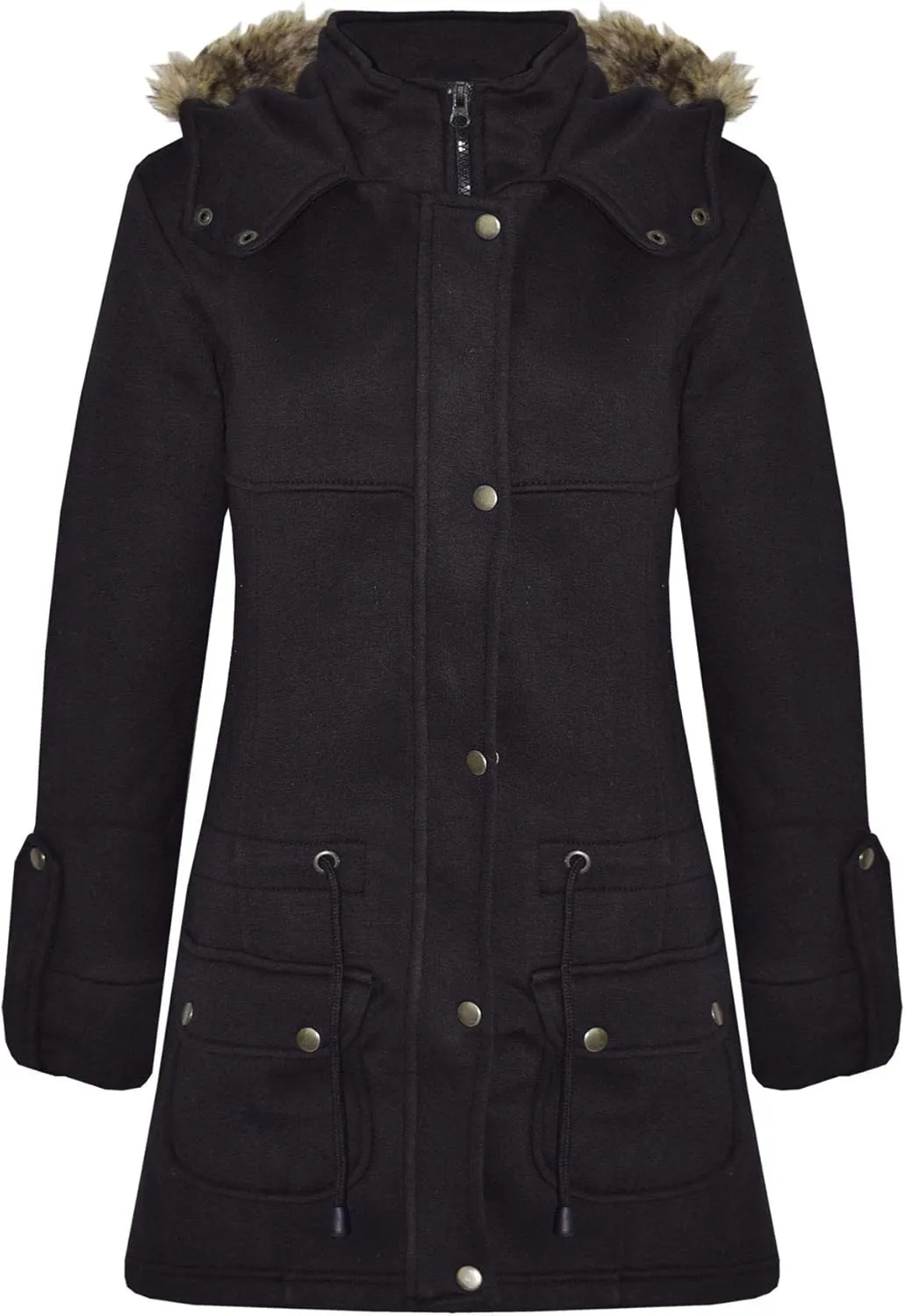 A2Z 4 Kids Girls Coat Kids Fleece Parka Jacket Long Faux Fur Hooded Fashion Coats