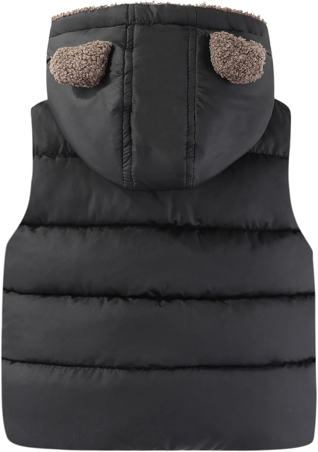 AIWUHE Toddler Boys Girls Hooded Puffer Vest Padded Warm Winter Jacket Sleeveless Bear ears Zipper Up Coat with pocket 1-7Y
