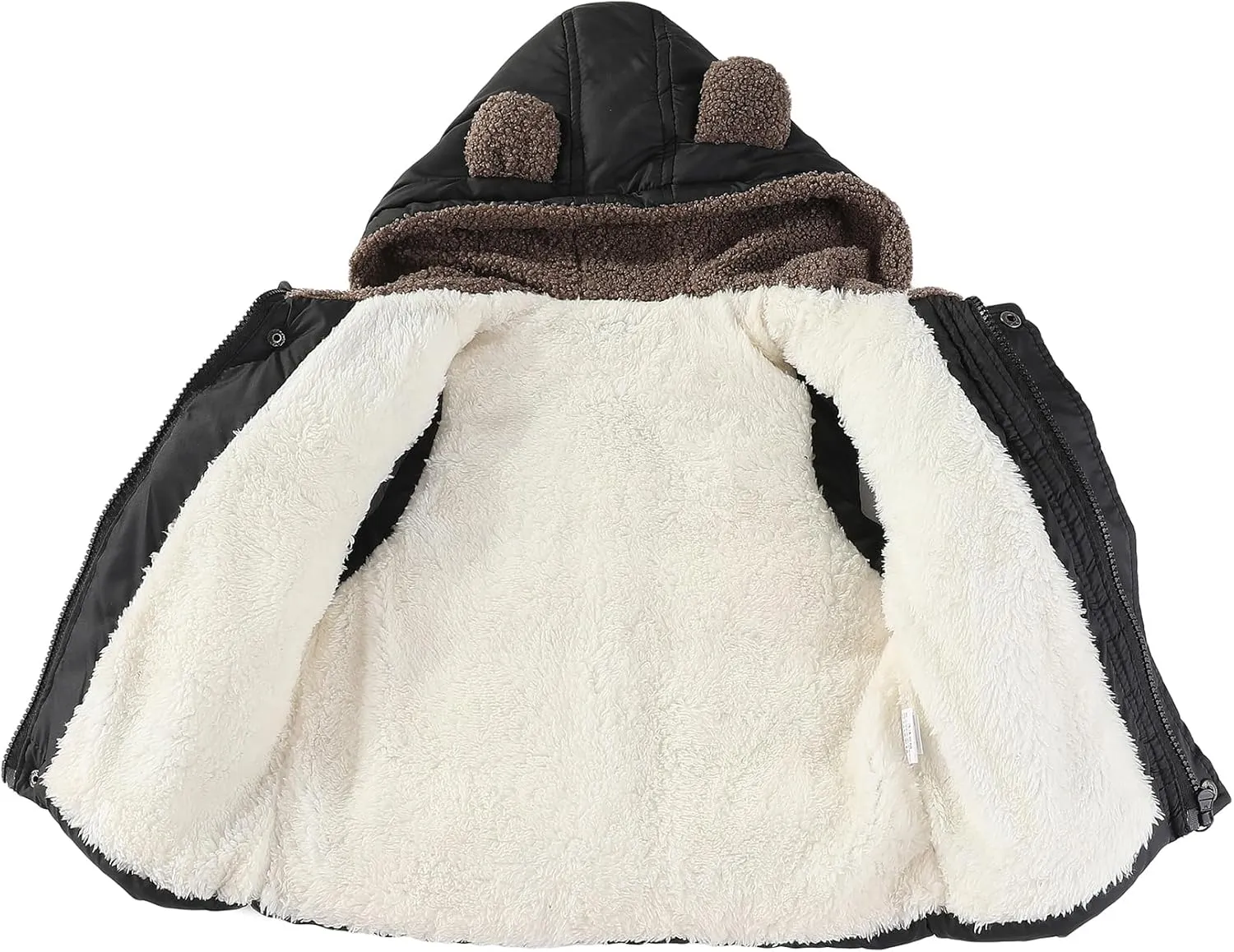 AIWUHE Toddler Boys Girls Hooded Puffer Vest Padded Warm Winter Jacket Sleeveless Bear ears Zipper Up Coat with pocket 1-7Y