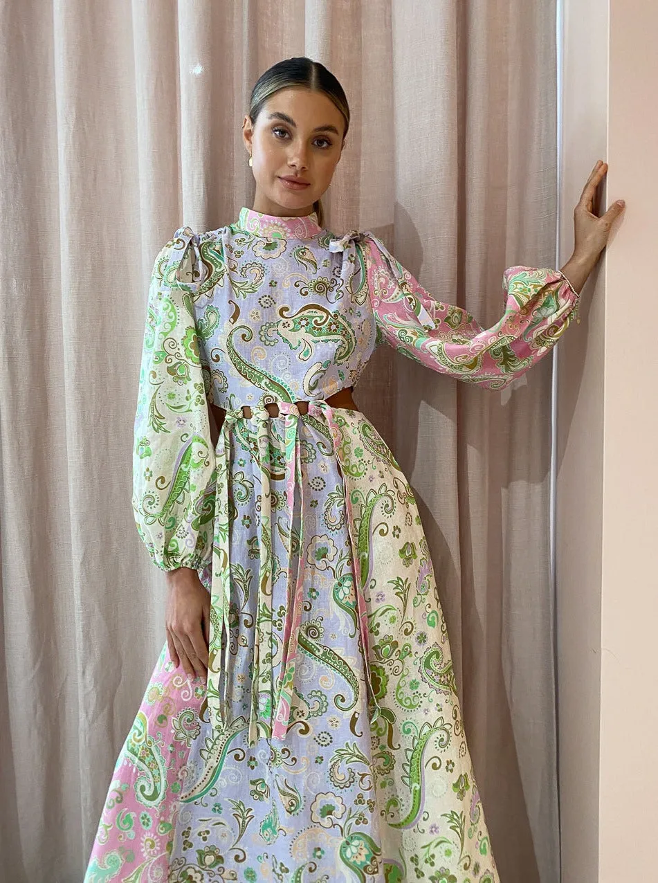 Alemais Marta Cutout Midi Dress in Multi