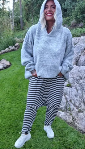 Alive Pant Striped Light Grey
