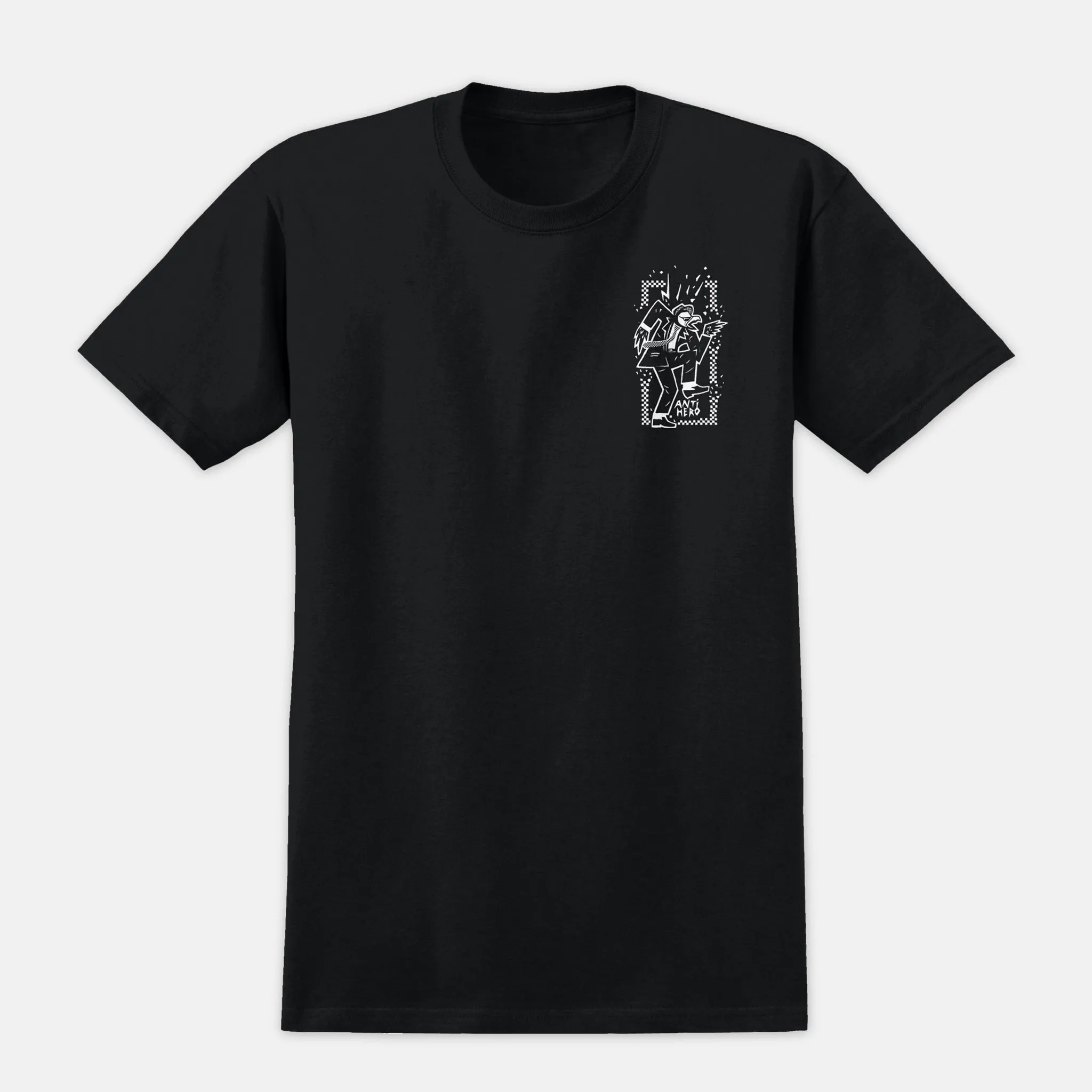 Anti Hero Skateboards Rude Bwoy Graphic T-Shirt - Classic Black and White Design