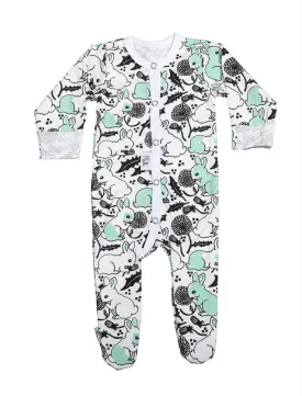 Baby's Premature Coverall Dandelion Bunny Mint
