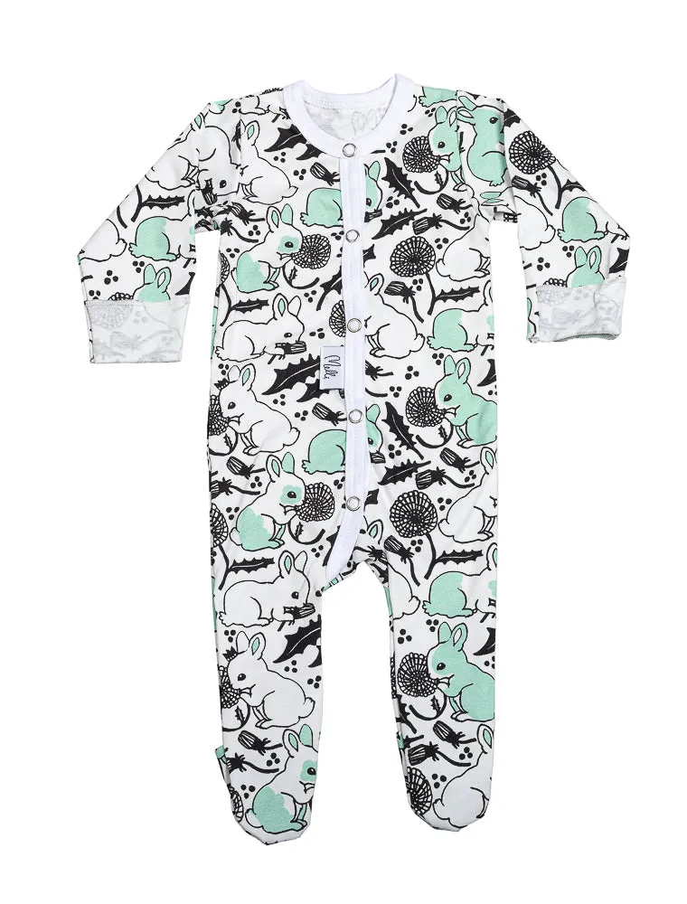 Baby's Premature Coverall Dandelion Bunny Mint