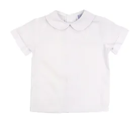 Bailey Boys White Button Back, Boys SS Piped Shirt