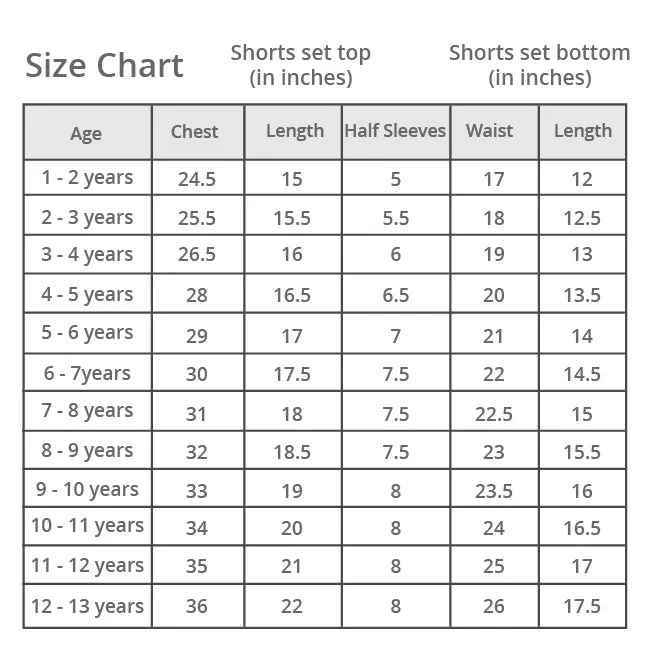 Baking Shorts Set For Kids