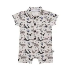 Bamberry x Kryz Button Down Romper - Whale
