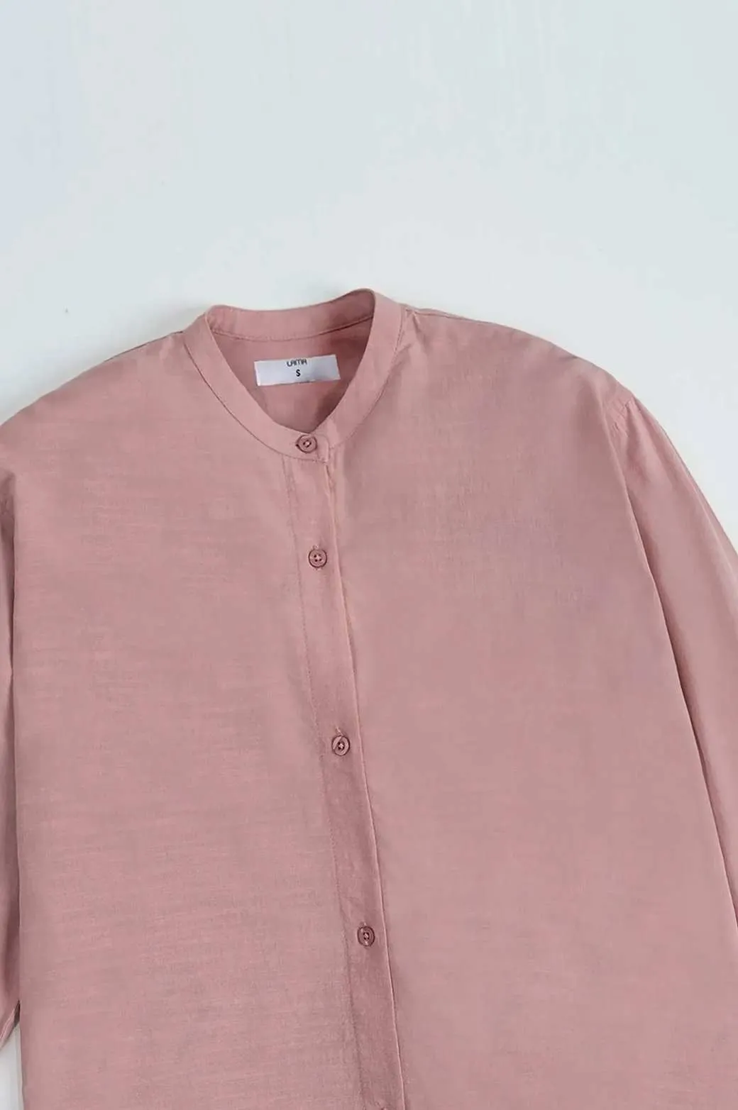 BAND COLLAR LONG SHIRT
