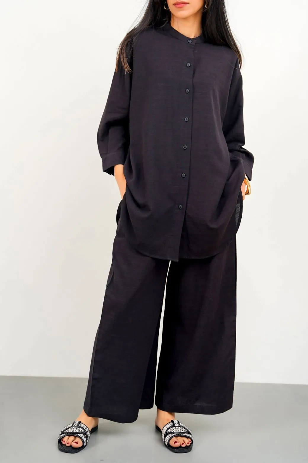 BAND COLLAR SHIRT