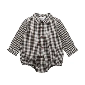 BEBE -Myles Check Shirt Bodysuit