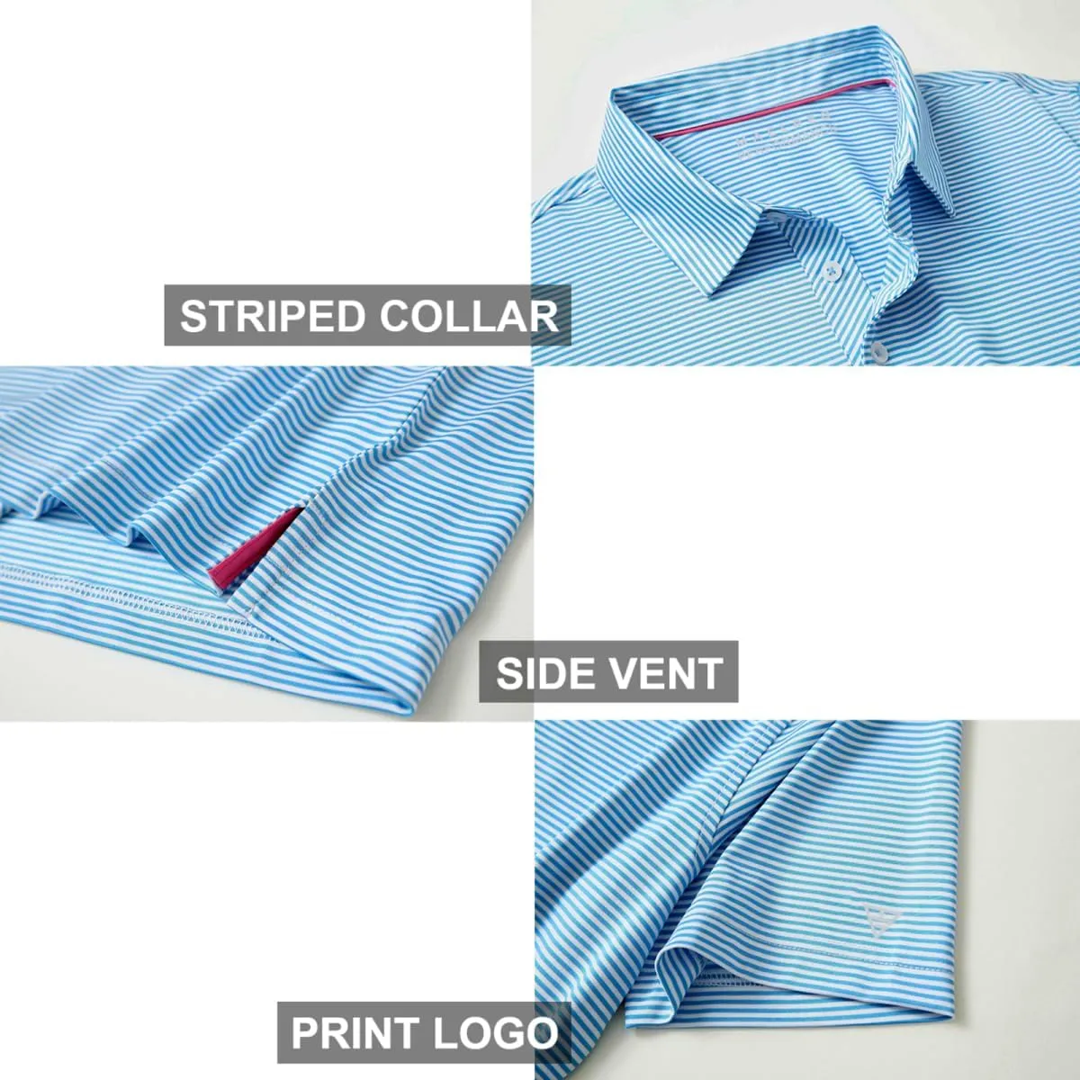 Boys Polo Shirts Short Sleeve Striped Performance Moisture Wicking Dry Fit Golf Shirts for Boys Youth Kids