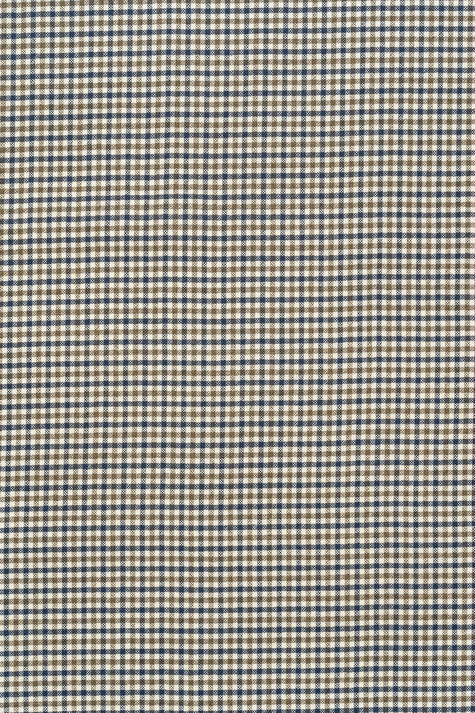 Carlo Barbera Ivory/Olive/Navy Cashmere Mini Check Cloth - 2m