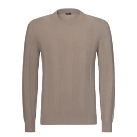Cashmere Crew-Neck Sweater in Beige