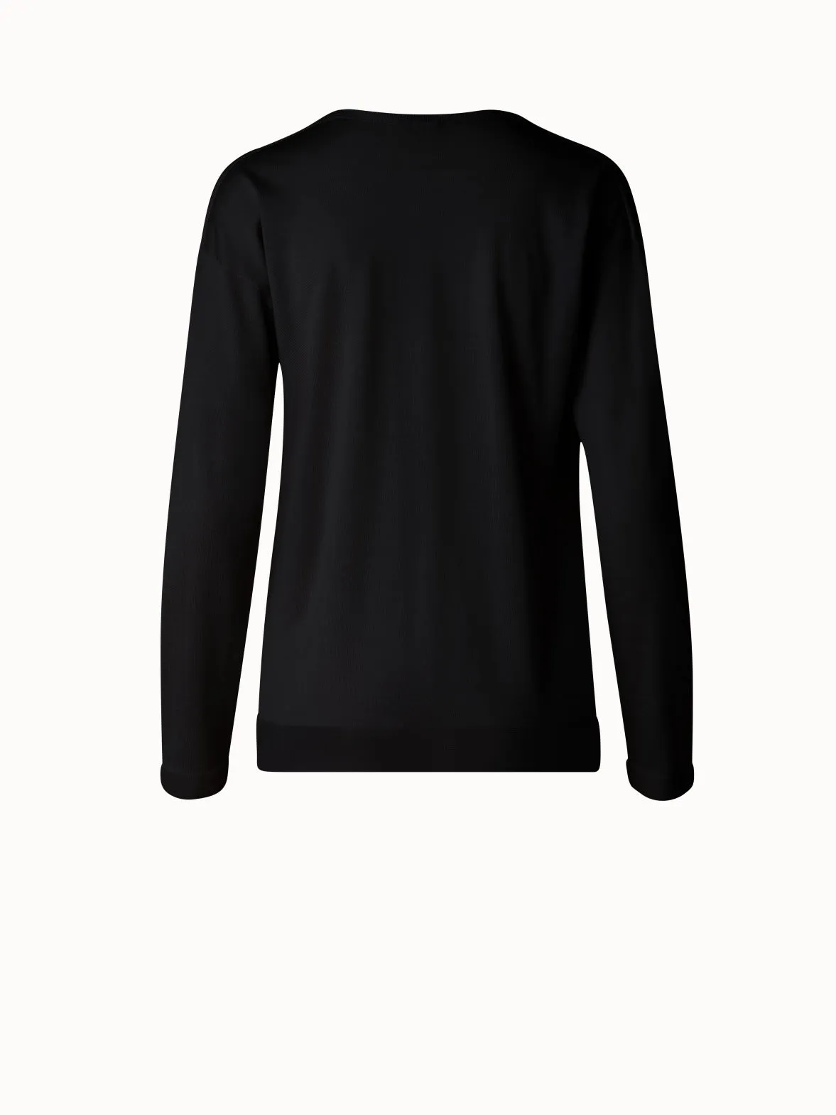 Cashmere silk fine gauge v-neck knit