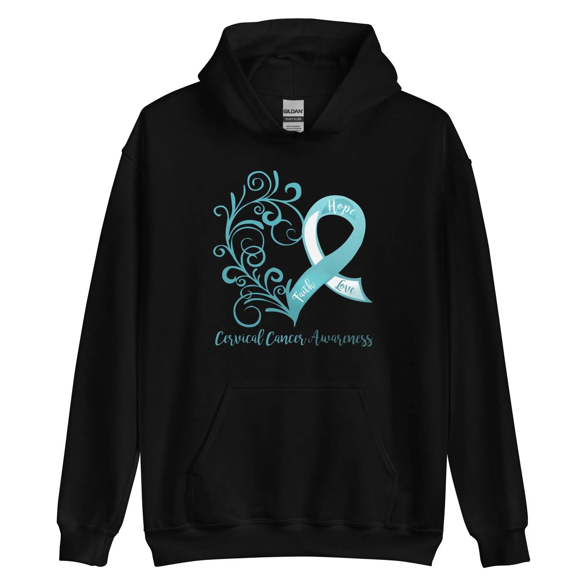 Cervical Cancer Awareness Heart Hoodie - Several Colors Available