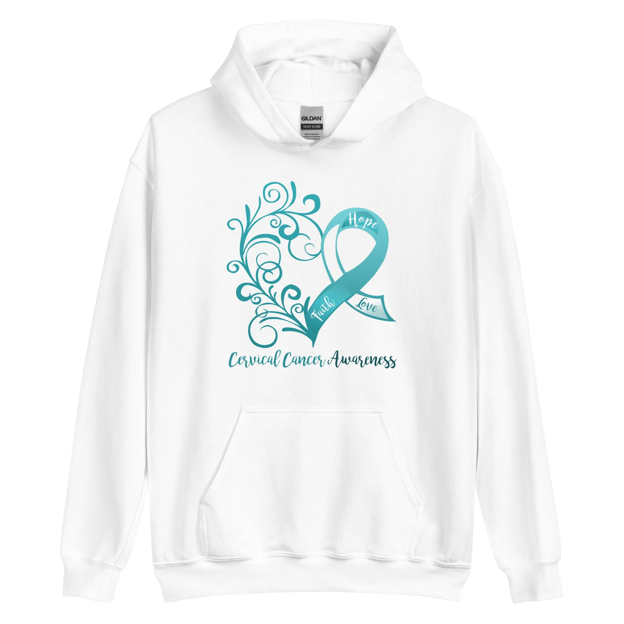 Cervical Cancer Awareness Heart Hoodie - Several Colors Available