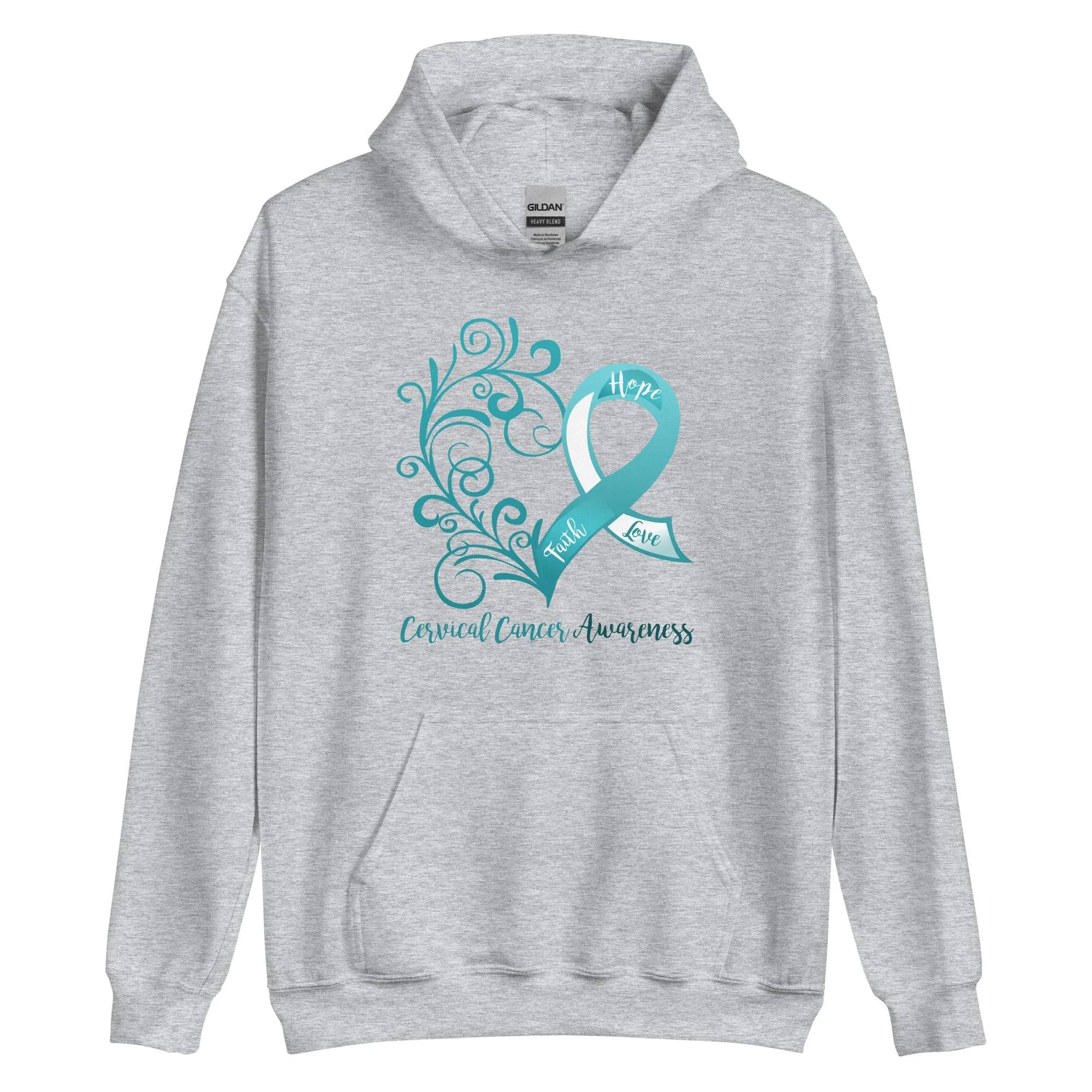 Cervical Cancer Awareness Heart Hoodie - Several Colors Available
