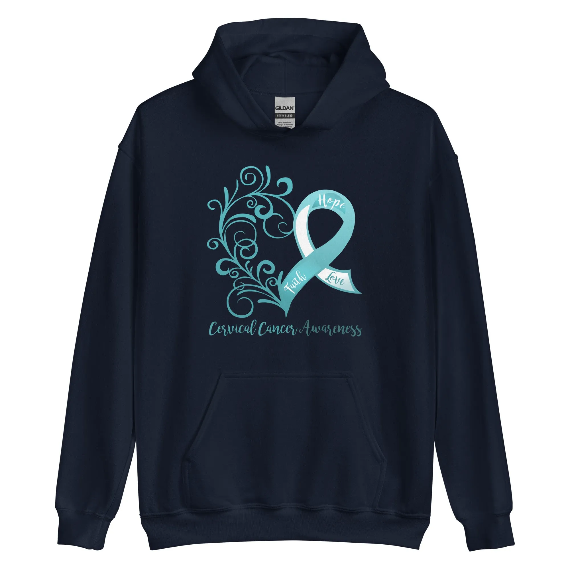 Cervical Cancer Awareness Heart Hoodie - Several Colors Available