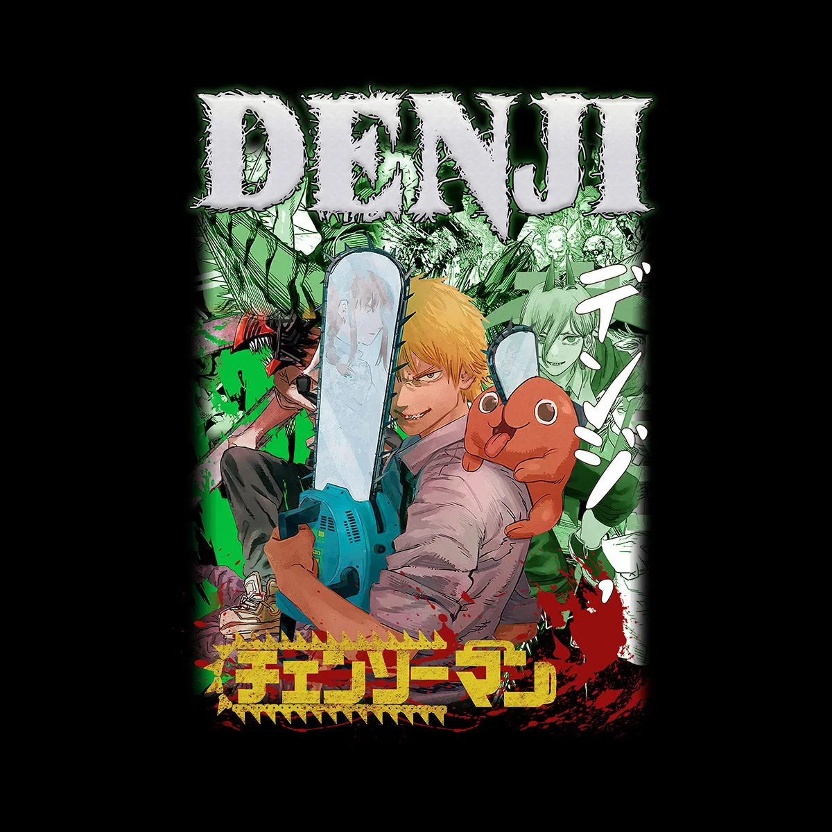Chainsaw Man Denji T-shirt Japanese Anime Manga Adult Tee
