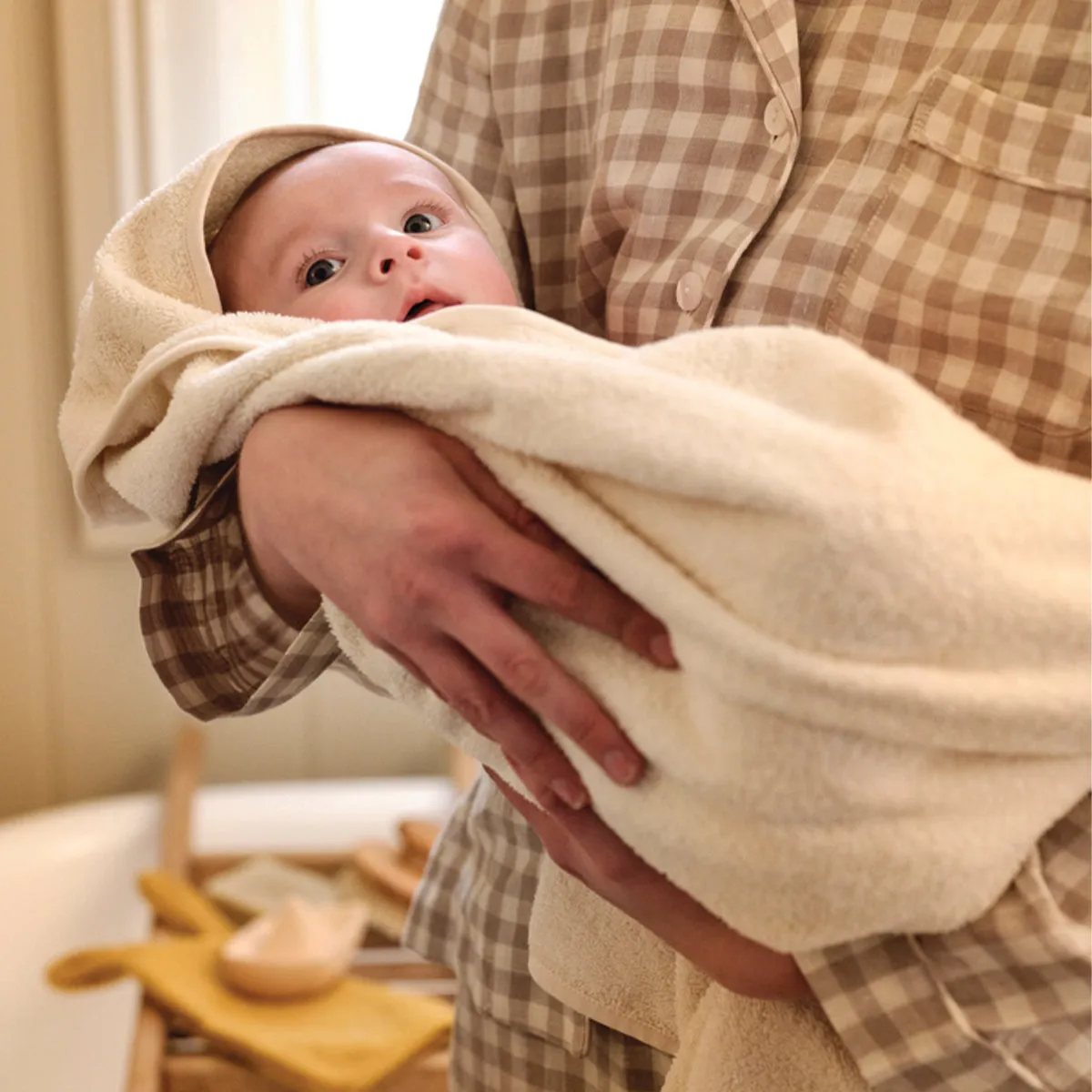 Chalk Cotton Woodland Animal Hooded Towel