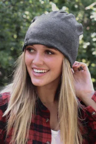 Charcoal Peek-A-Boo Beanie
