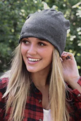 Charcoal Peek-A-Boo Beanie