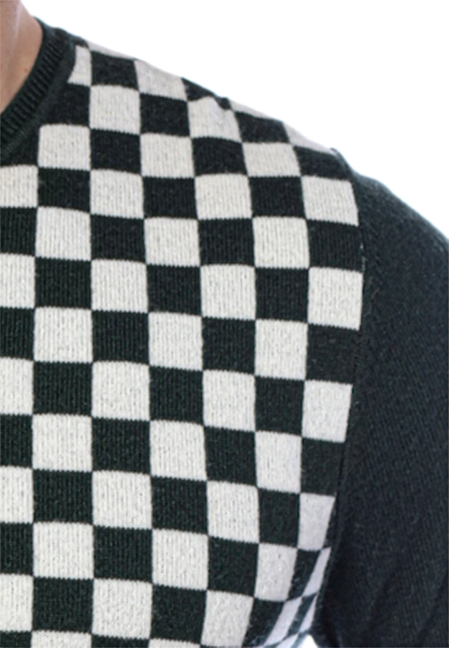 Checker Print Cashmere Merino Sweater