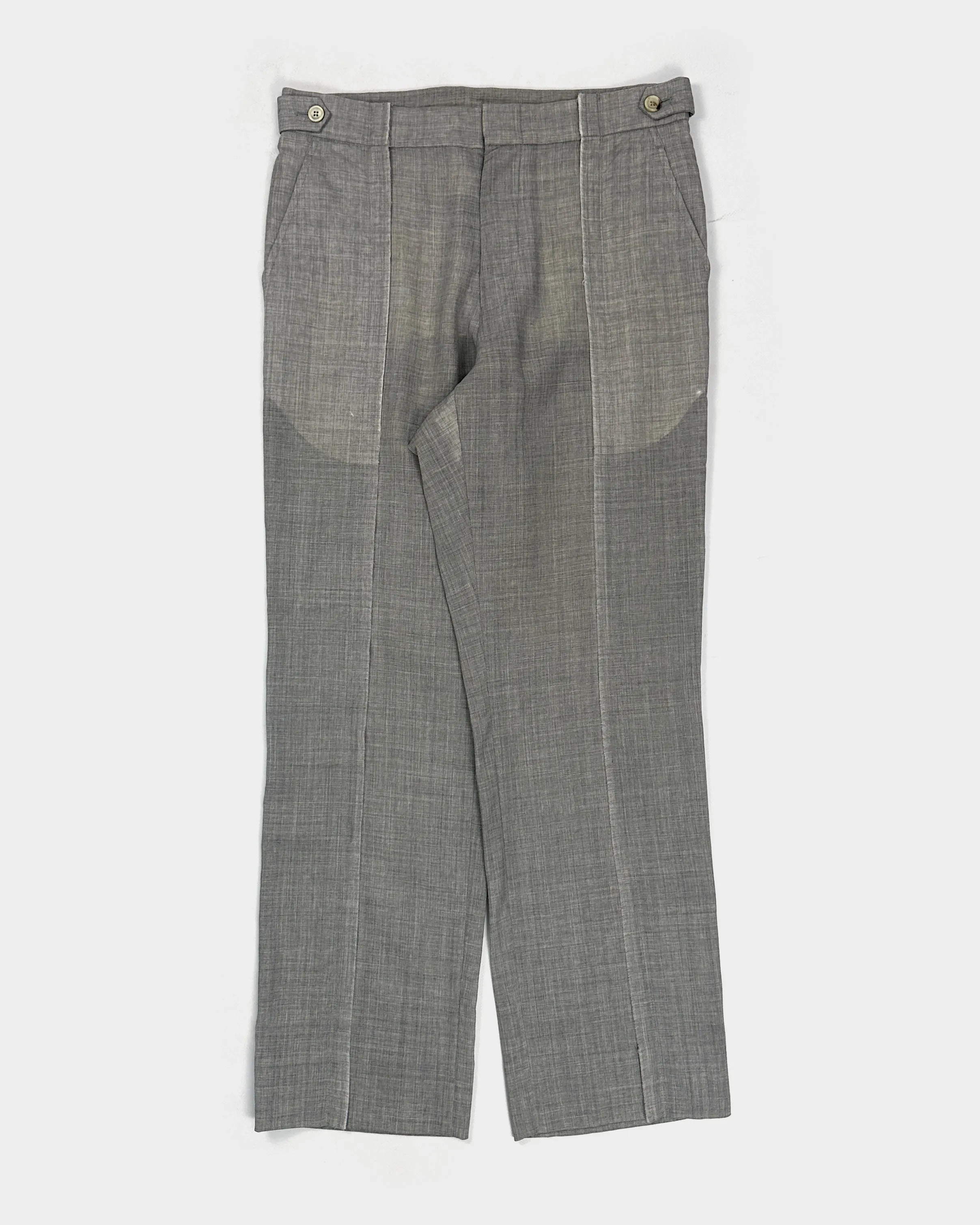 Comme Des Garçons Thin Wool Grey Straight Pants SS 2003