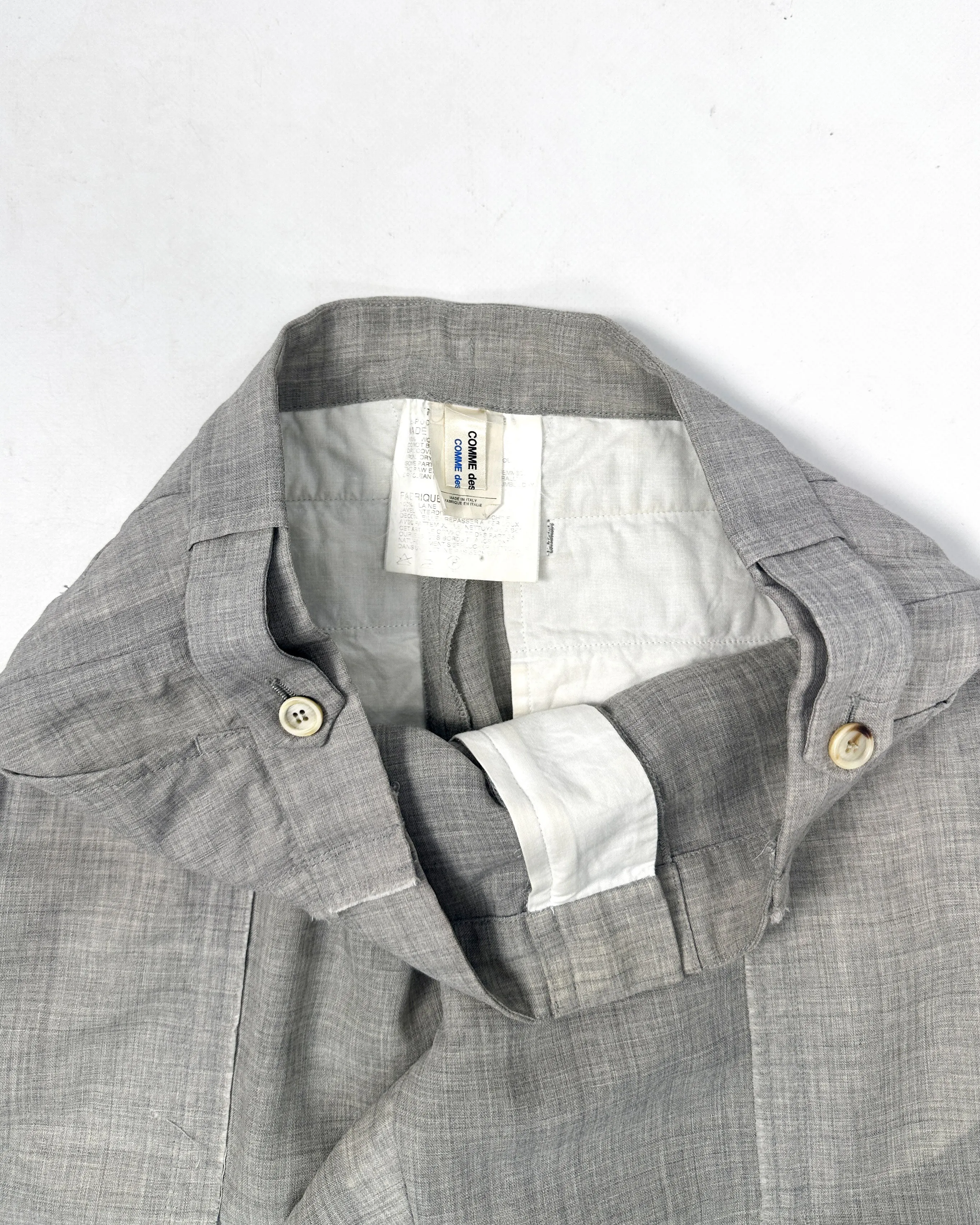 Comme Des Garçons Thin Wool Grey Straight Pants SS 2003