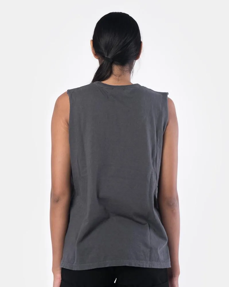 Cotton Vintage Single Jersey Muscle Tee in Charcoal
