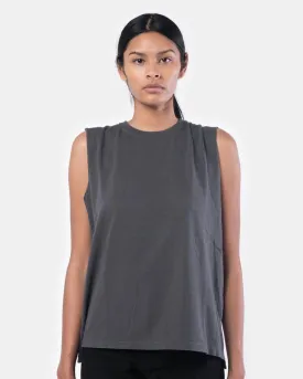 Cotton Vintage Single Jersey Muscle Tee in Charcoal