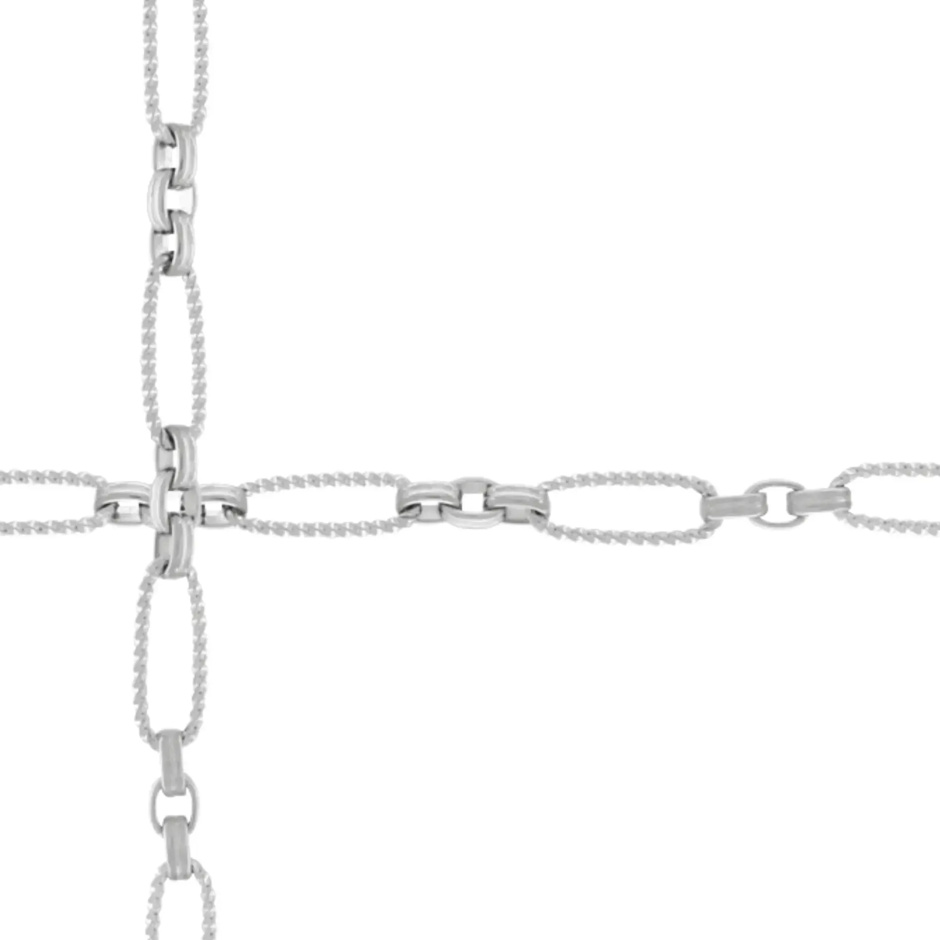 Courage Waterproof Oval Ripple Link Bracelet Silver Plating