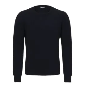 Crew-Neck Cashmere Sweater in Navy Blue