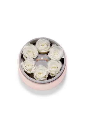 Crystal Heart Rosebox Round Mini Gold