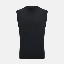 Dark Green Cashmere Round Neck Vest
