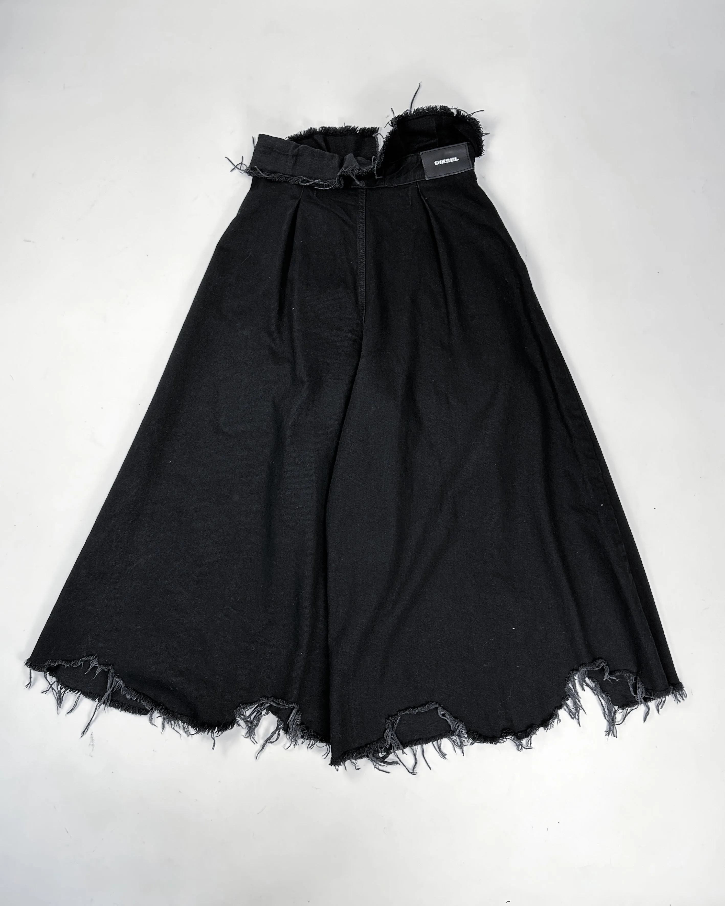 Diesel Black Distressed Massive Wide Denim Pants 2000's
