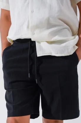 DRAWSTRING LINEN SHORTS
