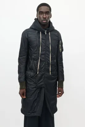 DRKSHDW Black Nylon Hooded Parka