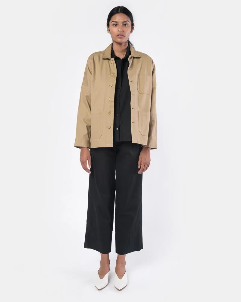 Drop Shoulder Panama Jacket in Sand