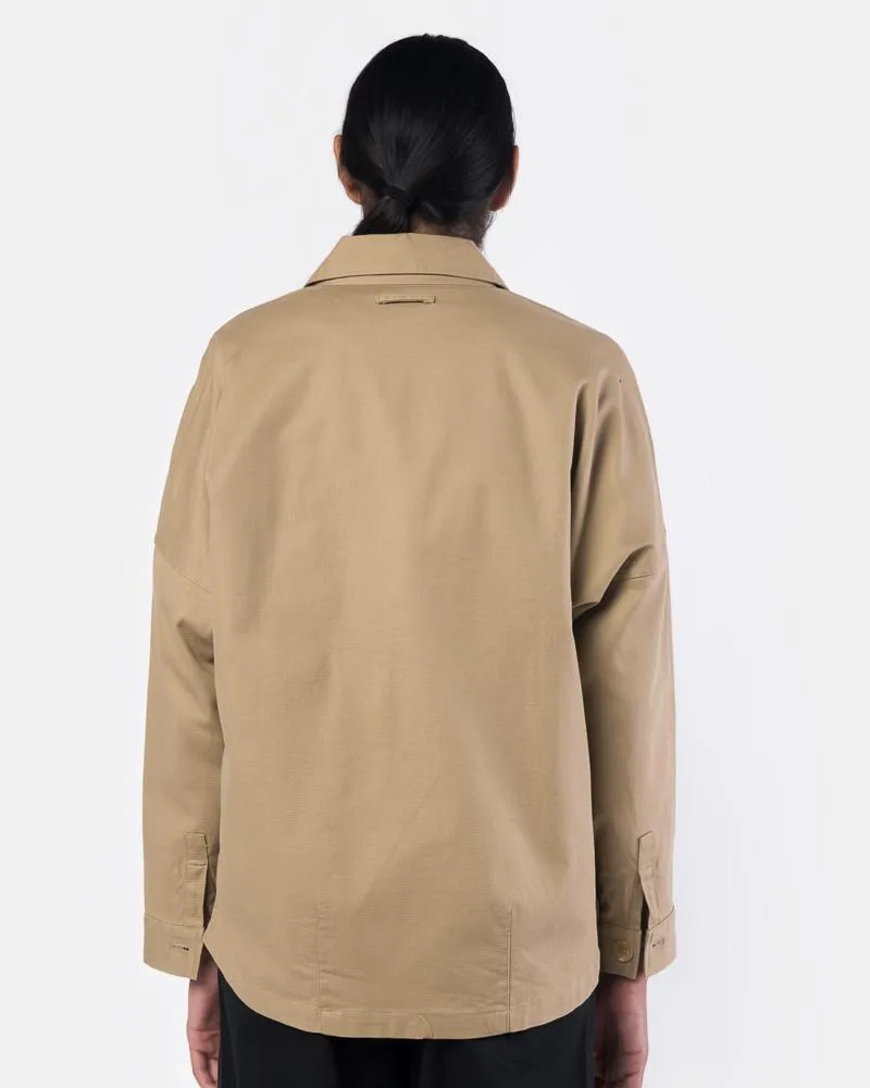 Drop Shoulder Panama Jacket in Sand