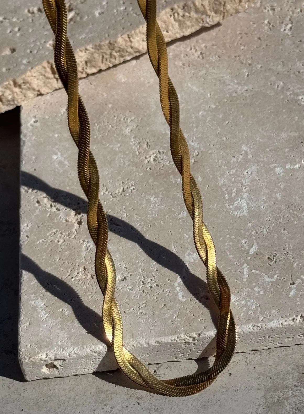 Gold Waterproof Braid Necklace