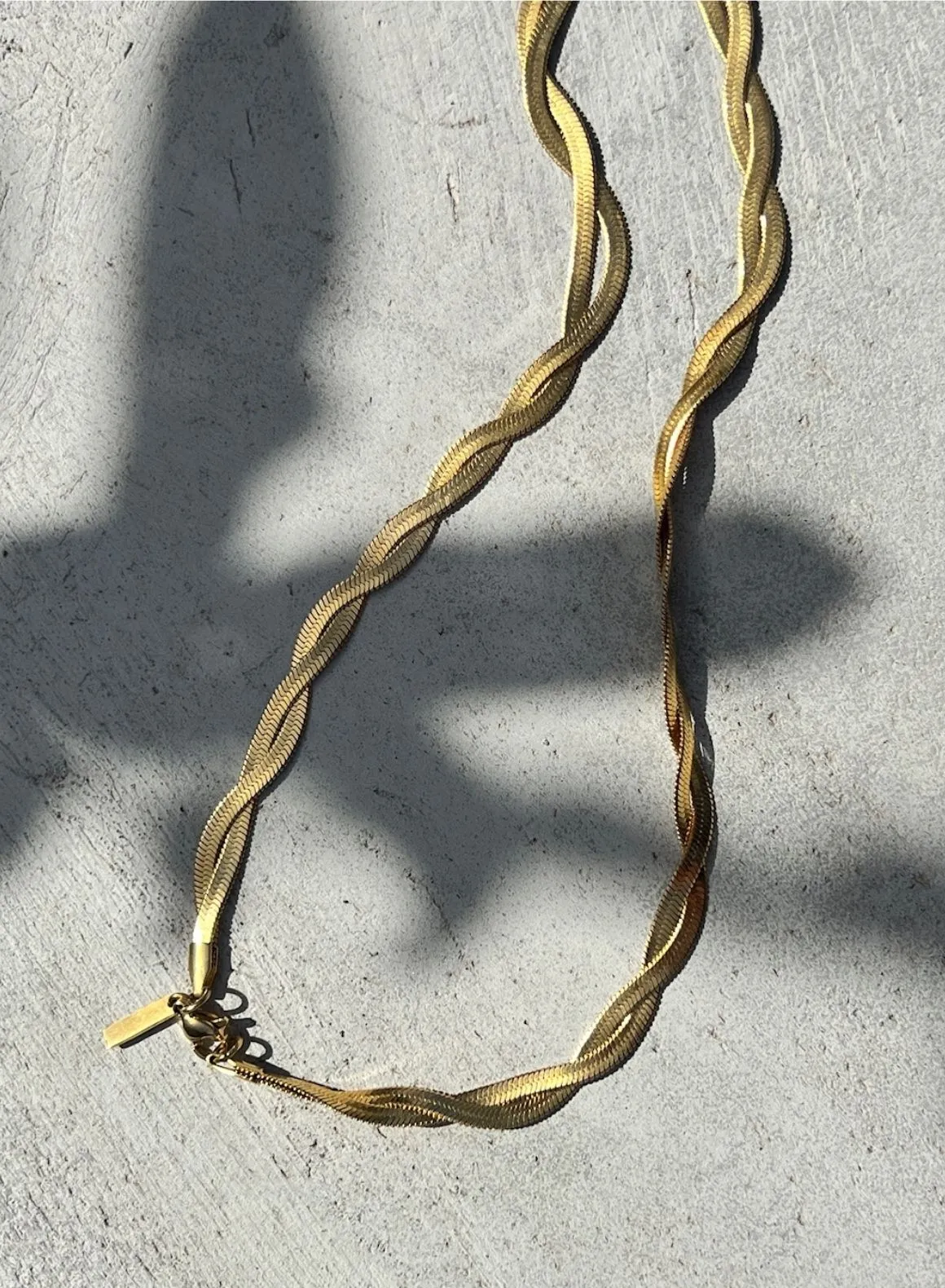 Gold Waterproof Braid Necklace