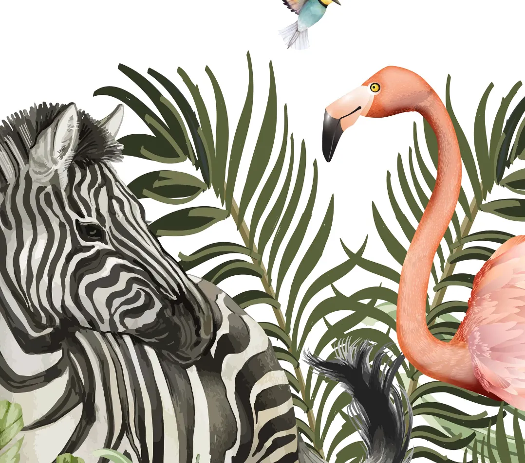 Green Customised Jungle Theme Wallpaper For Kids Room