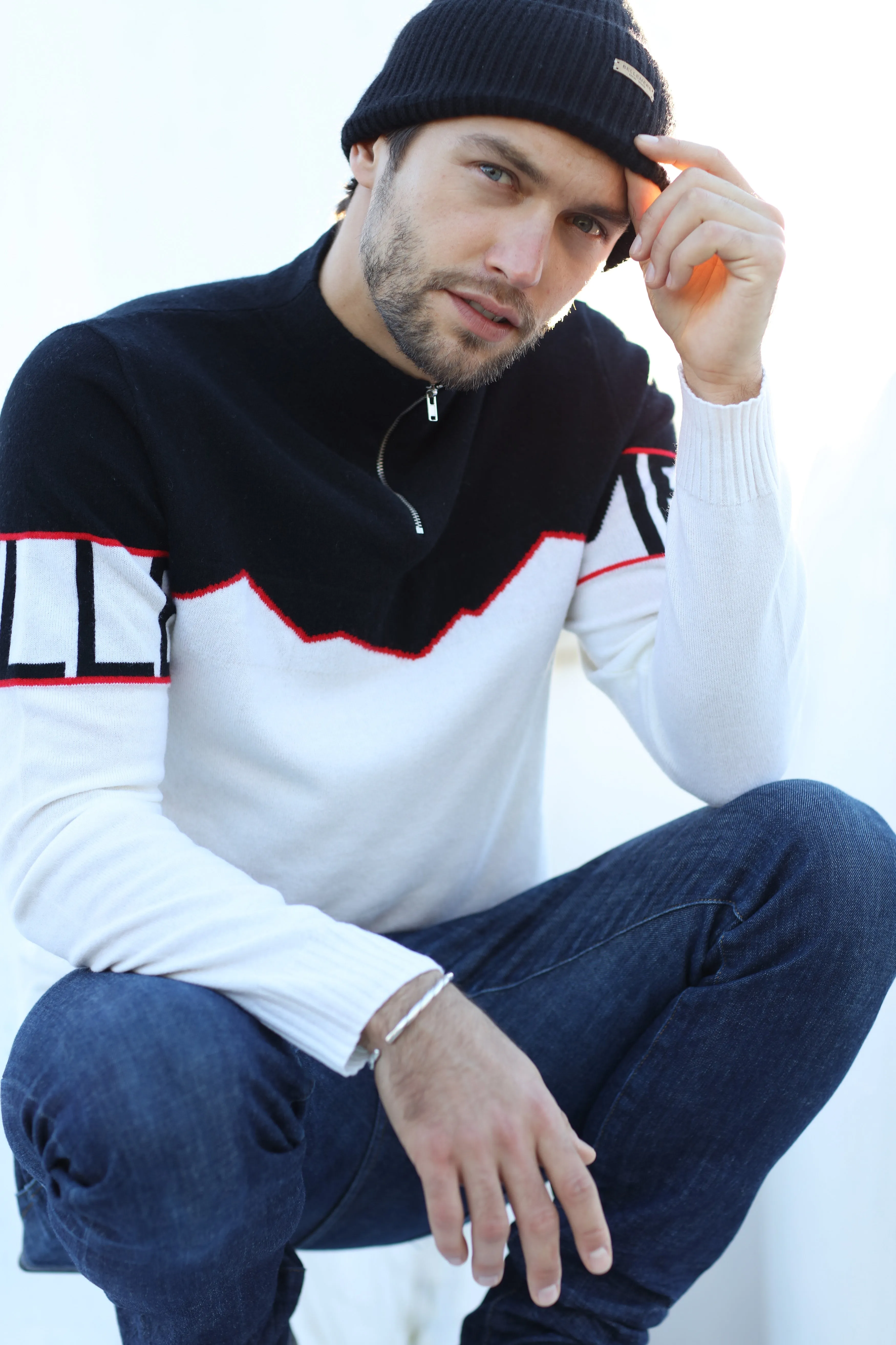 Half-Zipped Cashmere Blend Sweater