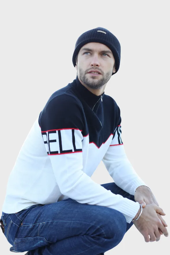Half-Zipped Cashmere Blend Sweater