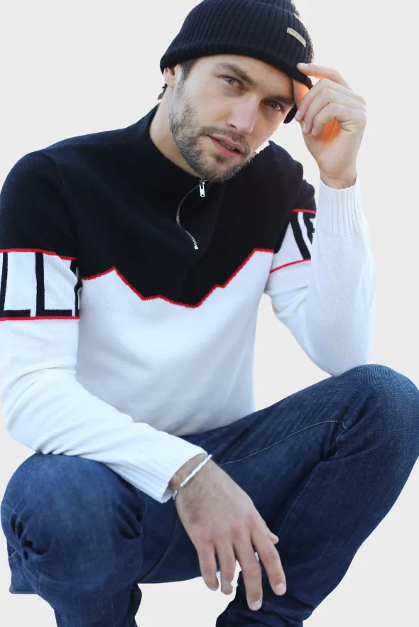 Half-Zipped Cashmere Blend Sweater