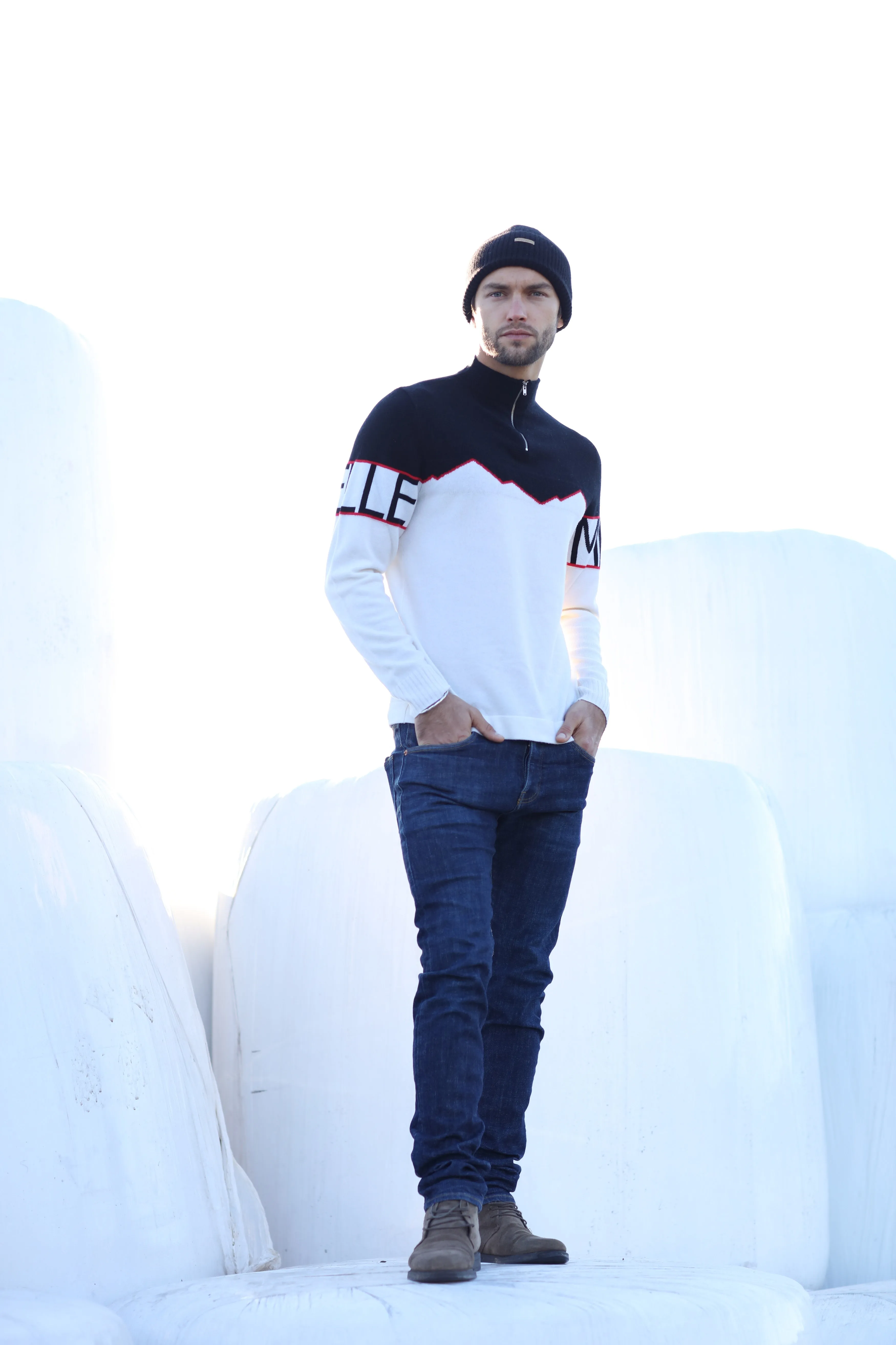 Half-Zipped Cashmere Blend Sweater
